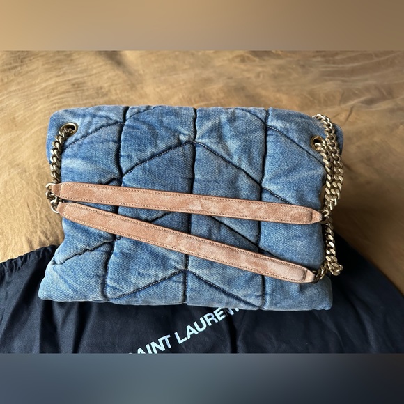 Saint Laurent Denim Quilted Medium Loulou Puffer - Picture 3 of 12